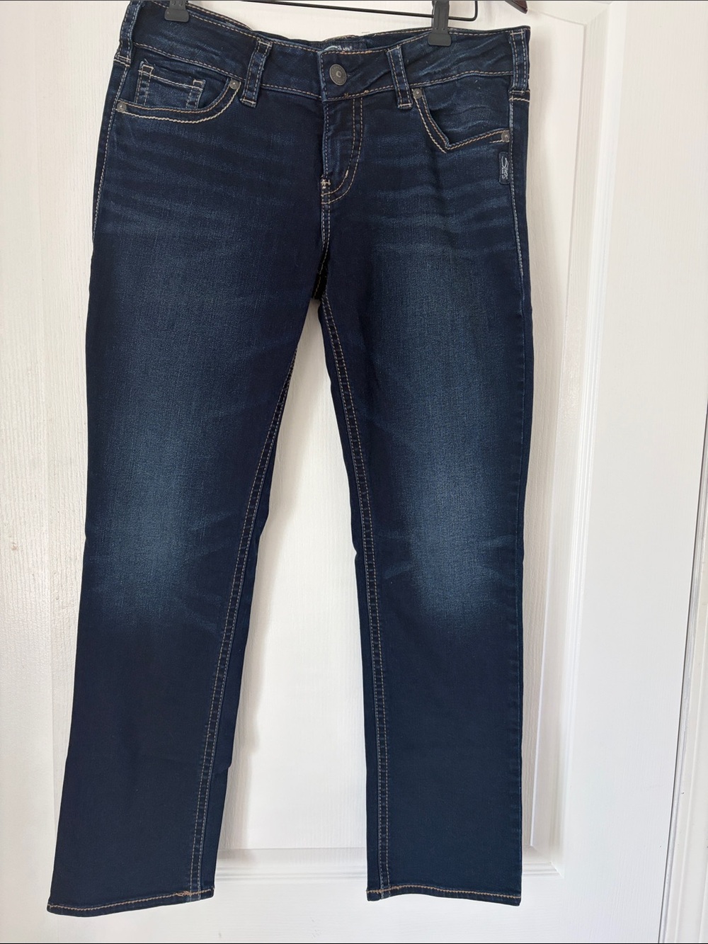 Silver Jeans Women's Straight Leg Dark Indigo Denim 31/30